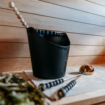 Aarikka Nuppu sauna bucket, black, decoration image