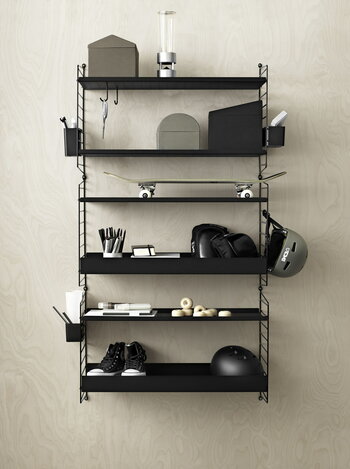 String Furniture String metal shelf, 58 x 30 cm, low, black