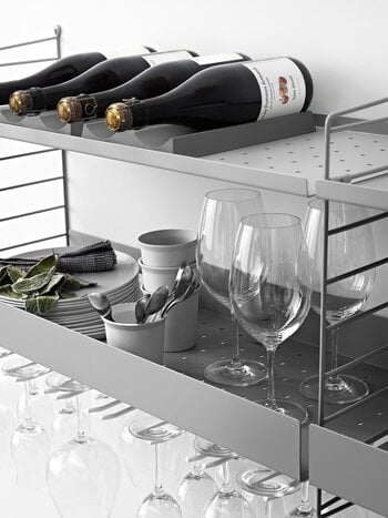 String Furniture String metal shelf, 58 x 30 cm, high, grey