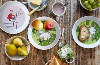 Arabia Moomin plate, Moomintroll, grass green