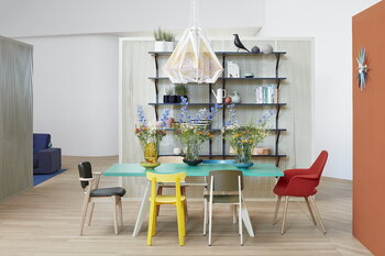 Artek Domus chair, lacquered oak - black leather