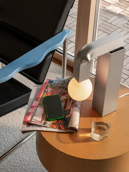 Hem Knuckle table lamp, brushed aluminum