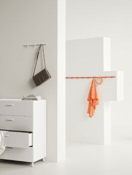 String Furniture Relief klädstång med krokar, stor, 123 cm, orange