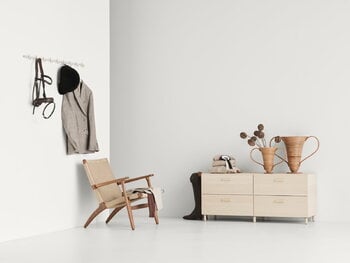 String Furniture Barra con ganci appendiabiti Relief, grande, 123 cm, beige