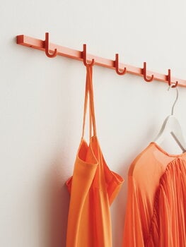 String Furniture Relief klädstång med krokar, stor, 123 cm, orange
