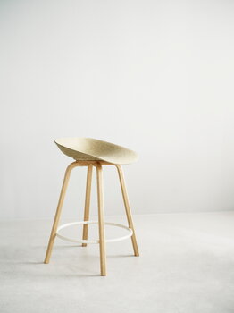 Normann Copenhagen Mat baarijakkara, 65 cm, pyökki - cream steel - hemp, sisustuskuva