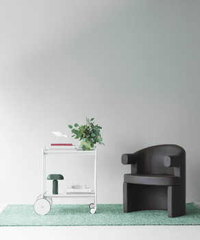 Normann Copenhagen Flick matto, 170 x 240 cm, luonnonvalkoinen - tummanvihreä, sisustuskuva