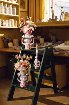 Bjørn Wiinblad Lady with Hat candleholder, 16 cm, pink - yellow, decoration image