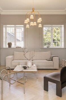 Nuura Lampada a sospensione Asteea 9, ottone satinato - vetro chiaro a onda, immagine decorativa