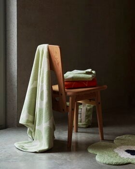 Marimekko Asciugamano da bagno Unikko, 70 x 150 cm, bianco - salvia