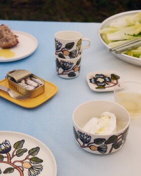 Marimekko Oiva - Tiara kahvikuppi, 2 dl, valkoinen - lämmin oranssi - vihreä, sisustuskuva