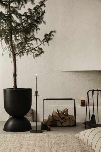 ferm LIVING Hourglass Pflanztopf, L, schwarz