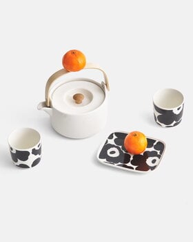 Marimekko Oiva - Unikko kaffekopp utan handtag, 2-pack, vit - svart