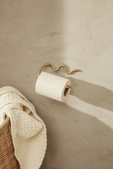 ferm LIVING Curvature toilet paper holder, brass