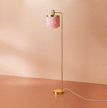 Warm Nordic Fringe floor lamp, pale pink