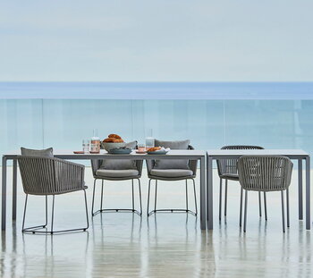 Cane-line Pure dining table, 200x100cm, light grey - concrete grey ceramic