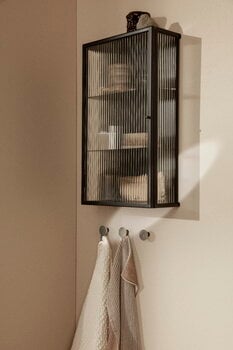 ferm LIVING Haze wall cabinet, reeded glass, black