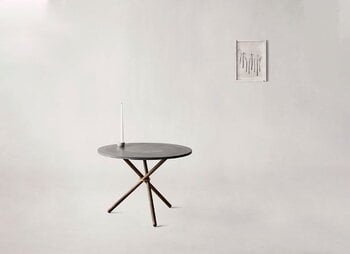 Eberhart Furniture Daphne coffee table, 65 cm, dark concrete - dark oak