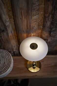 Louis Poulsen PH 2/1 portable table lamp, brass metallised