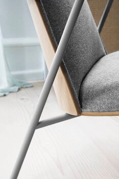Normann Copenhagen Pad lounge chair high, grey steel - oak - Synergy LDS 16