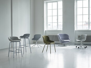 Normann Copenhagen Hyg chair with 5 wheels, swivel, aluminium - Main Line Flax 20