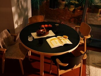 Artek Table Aalto 91, bouleau - linoléum noir