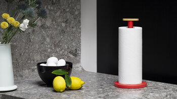 Alessi Mattina kitchen roll holder, red