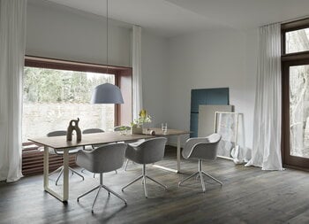 Muuto 70/70 table, 225 x 90 cm, solid smoked oak - grey