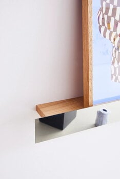 Paper Collective Gallery Shelf, oak - polished steel, decoration image