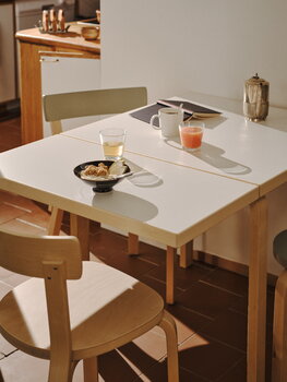 Artek Aalto foldable table DL81C, birch - white laminate, decoration image