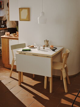 Artek Aalto foldable table DL81C, birch - white laminate, decoration image