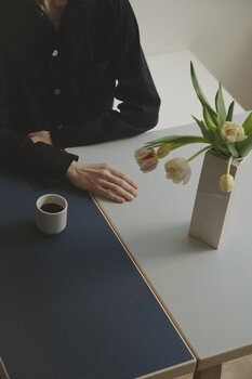 Artek Aalto foldable table DL81C, birch -vapour/smokey blue linoleum, decoration image