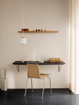 Carl Hansen & Søn AB019 työpöytä, 120 x 60 cm, valkoöljytty tammi - musta laminaatti - teräs, sisustuskuva