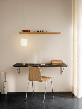 Carl Hansen & Søn AB019 työpöytä, 120 x 60 cm, öljytty tammi - musta laminaatti - teräs, sisustuskuva