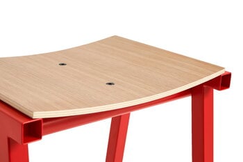 HAY Tabouret de bar Taburete 8, modèle haut, 75 cm, rouge signal - chêne laqué