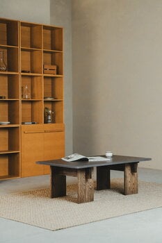 Eberhart Furniture Arnold coffee table, dark concrete - dark oak, decoration image