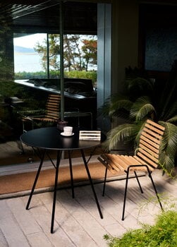 &Tradition RFH RD4, terrassstol, svart - teak