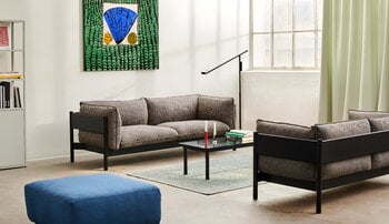 HAY Kofi sohvapöytä 140 x 50 cm, mustaksi lak. tammi - kirkas lasi