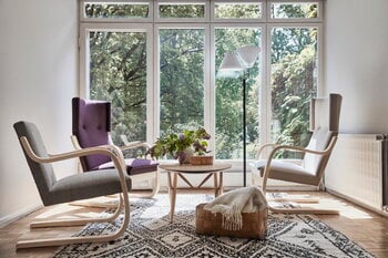 Artek Aalto armchair 401, birch - white Hallingdal 100