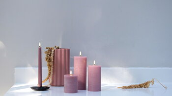 Uyuni Lighting LED taper candle, 2 pcs, dusty rose