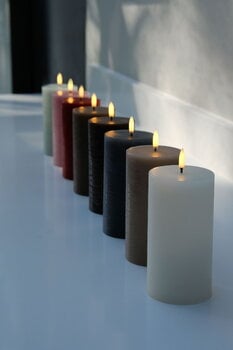 Uyuni Lighting LED blockljus, 7,8 x 15 cm, rustik textur, vanilj
