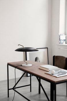 Astep Lampada da tavolo Model 537, ottone - nero - marmo bianco