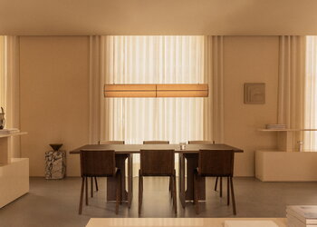 Audo Copenhagen Hashira Linear riippuvalaisin, raakapellava, sisustuskuva