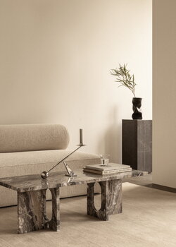 Audo Copenhagen Tavolo da salotto Androgyne, 120 x 45 cm, marmo Grey Galaxy, immagine decorativa