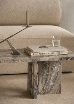 Audo Copenhagen Tavolo da salotto Androgyne, 120 x 45 cm, marmo Grey Galaxy, immagine decorativa