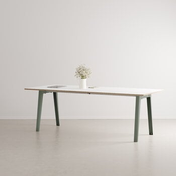 TIPTOE New Modern table 220 x 95 cm, white laminate - eucalyptus grey, decoration image