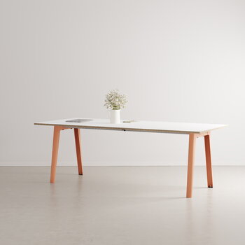 TIPTOE New Modern table 220 x 95 cm, white laminate - ash pink, decoration image