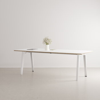 TIPTOE New Modern Tisch, 220 x 95 cm, weißes Laminat - Wolkenweiß