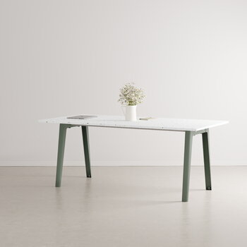TIPTOE New Modern pöytä 190 x 95 cm, valk. laminaatti - harmaanvihreä
