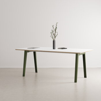 TIPTOE New Modern Tisch, 190 x 95 cm, weißes Laminat - Rosmaringrün